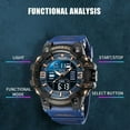 thumbnail image 3 of Men Watch Sport Waterproof Led Light Alarm Clock Dual Time Display Week Auto Date Wristwatches 8049 Quartz Watches Sports Time - Quartz Wristwatches, 3 of 6