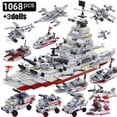 thumbnail image 3 of Navy War Chariot Ship Army Boat Plane Model Warships Building Blocks Compatible With Lego  Construction Set for Boys Bricks Toys, 3 of 7