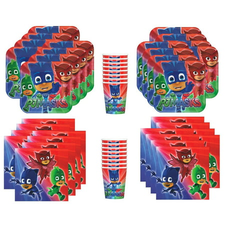 PJ Masks Birthday Party Supplies Bundle Pack for 16 Guests
