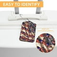 thumbnail image 3 of Square PU Leather Luggage Tags - 2 Pack with Privacy Cover and Stainless Steel Ring - Suitable for Travel, Backpack, Handbag - Suitcase Tags, Travel Tag American Flag Butterfly, 3 of 7