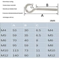 thumbnail image 2 of Perno de gancho M5 Gancho de anillo de tornillo Acero inoxidable 304 Perno de gancho de acero de alta dureza Artículo colgante Gancho de tornillo para colgar candelabros Manualidades 10PCS, 2 of 5