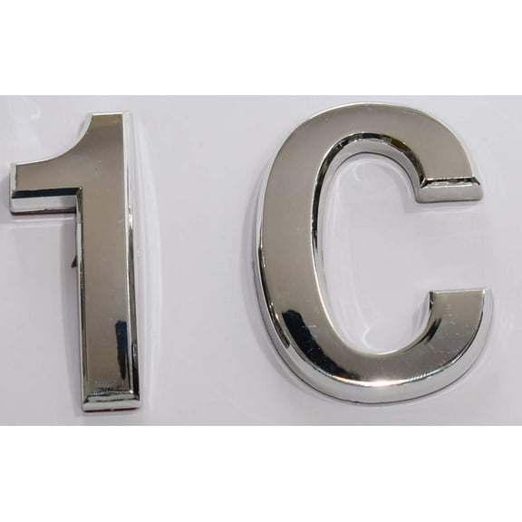 Apartment Number 1C Sign/Mailbox Number Sign, Door Number Sign. (Silver,3D, Size 2.75 x 1.75, Comes with Double Sided Tape)- The Maple line
