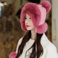 thumbnail image 4 of Generic Women'S Pom Pom Knit Winter Hat Female Winter Ski Trapper Hat Women's Fashion Winter Hat Plush And Thicken Fashion Custom Warm Hats Wool Cap Hat, 4 of 5