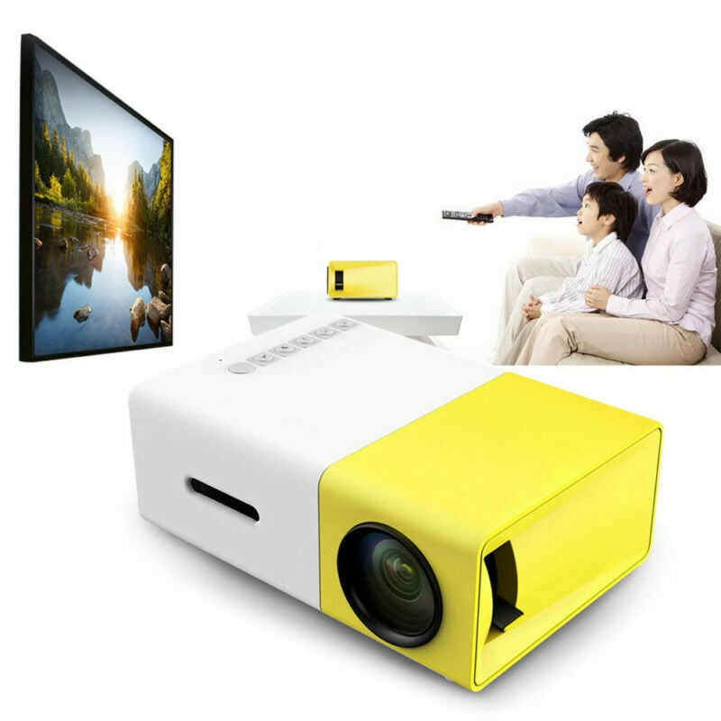 fosa HDMI/AV/USB/SD Media Player Home Theater Projector with Hydraulic Axial Cooling Fan for Home Outside Travel Black for Laptop Camera Mini Portable Micro Projector LED 1080P HD Projector 