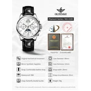 OUPINKE 100% Original Automatic Watches for Mens Self Winding Leather Strap Dress Reloj Male Adult Wristwatch