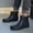 Black, variant on EliteGoogv Mens Rain Boots Mid Calf Waterproof Outdoor Fishing Boots Rain Boots For Men Non Rubber Sole Cushioned Flexible Durable Garden Work Footwear US :8.5