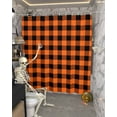 thumbnail image 5 of Black Orange Plaid Shower Curtain Set ，Waterproof Fabric Shower Curtains Check Plaid Halloween Theme Shower Curtains for Bathroom,Bathroom Decor 72"x84", 5 of 6