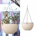 thumbnail image 2 of FEOLGEHLY Large Self Watering Hanging Planters Indoor Outdoor, Thickened Hanging Basket Flower Plant Pot with Water Level Indicator, Beige, 2 of 4