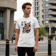 thumbnail image 3 of Smartprints Perseverance Koi Fish Japanese Art Men's T-Shirt White, Cotton, S, 3 of 4