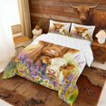 thumbnail image 3 of Erosebridal Highland Cow Print Full Size Comforter Sets, Lavender Daisy Blossoms Bedding Sets, 3 of 6
