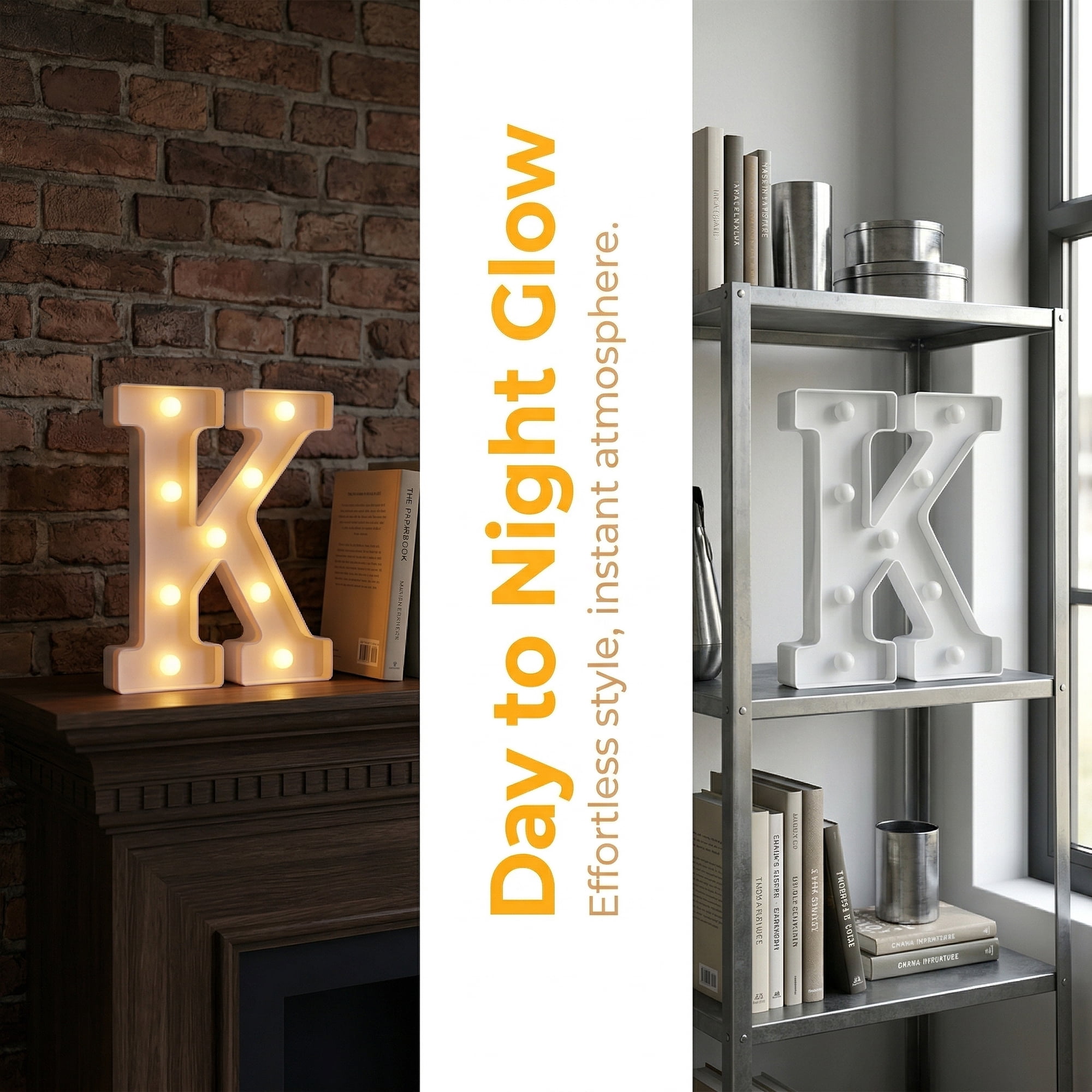 Unique Bargains Marquee Letters With Lights LED Light Up Signs Letter K 6.5"L x 1.5"W x 8.5"H
