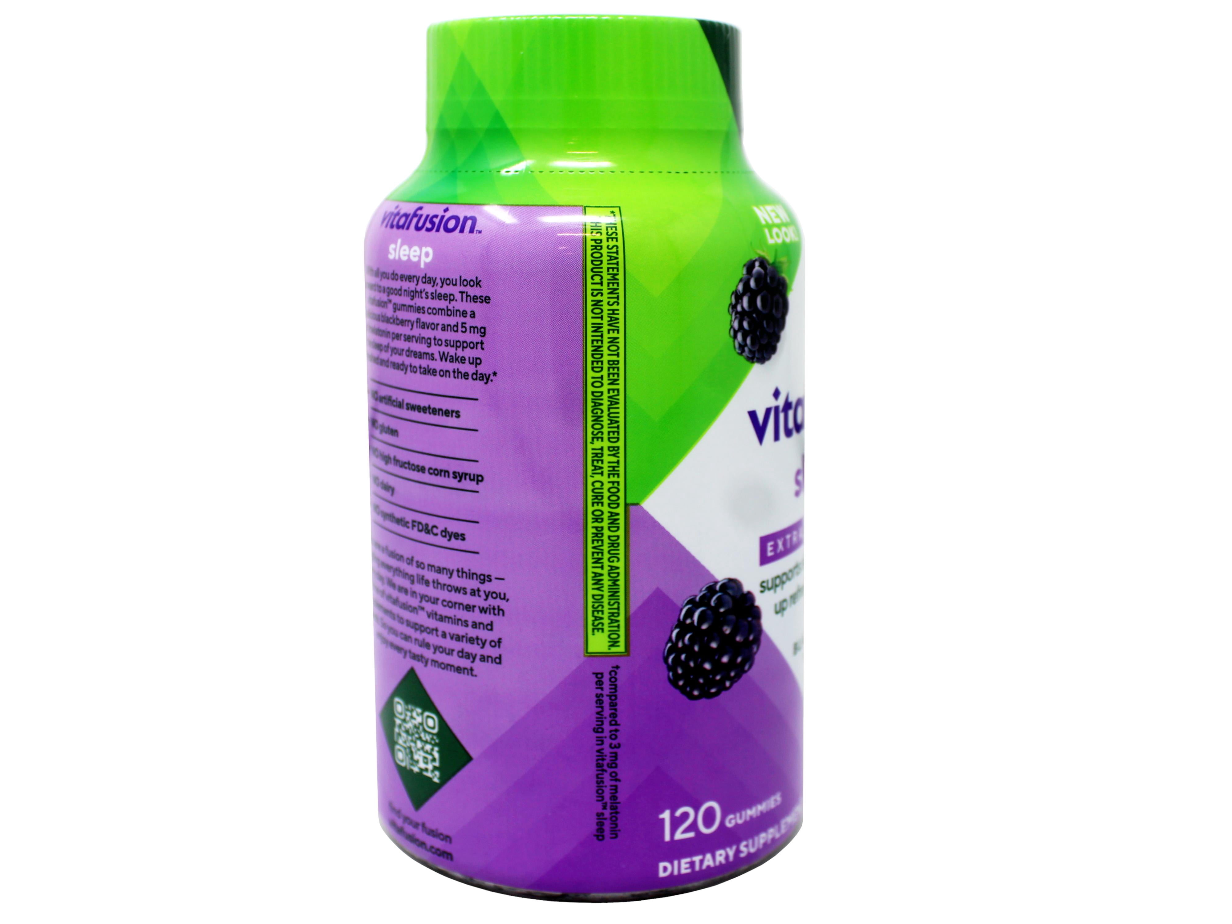 2 Pack - Vitafusion Extra Strength Melatonin Gummy Vitamins, Sleep Supplements, Blackberry Flavor, 120 Count
