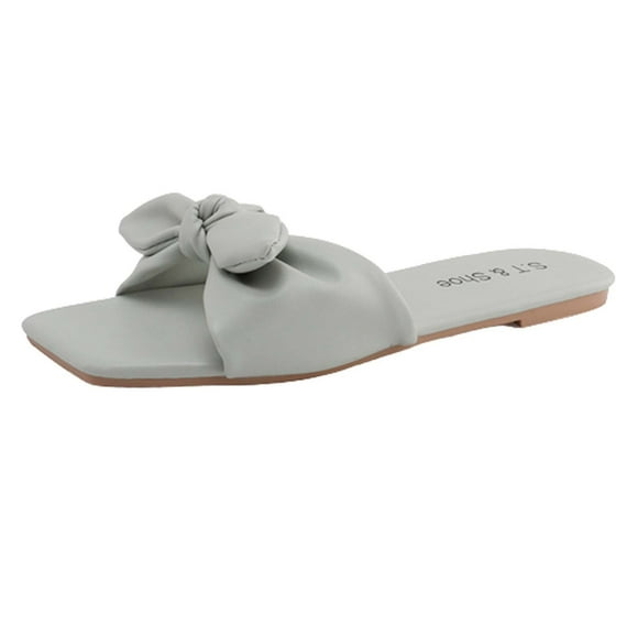 Women's Leisure Vacation Outer Wear Bow Open Toe Flat Beach Slippers