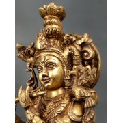 18 Brass Lord Krishna Statue Playing Flute