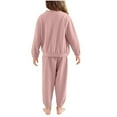 thumbnail image 2 of Cethrio Girls Winter Pajama Sets Size 7-8, Thermal 2 Piece Long Sleeve Fleece Girls Sleepwear Pink, 2 of 5