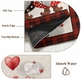 thumbnail image 6 of Large Area Rugs for Living Room Bedroom, Valentine's Day 6'x9' Rug Washable Carpet Runner Indoor Outdoor, Love Gnomes Bow Red and Black Plaid Beige Non Slip Floor Mats Rug for Kitchen, Playroom, 6 of 8