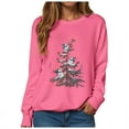 thumbnail image 4 of UngA Christmas Sweatshirt for Women 2025 Funny Merry Christmas Graphic Tops Oversized Cute Long Sleeve Pullover Winter Gifts Sweatshirt for Women (Hot Pink,S), 4 of 6