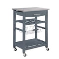 thumbnail image 2 of QunYou Rolling Kitchen Carts with Wheels Mobile Rolling Trolley Cart with Drawer & Basket 30"Portable Kitchen Workstation for Home Dining and Culinary Spaces, 2 of 8