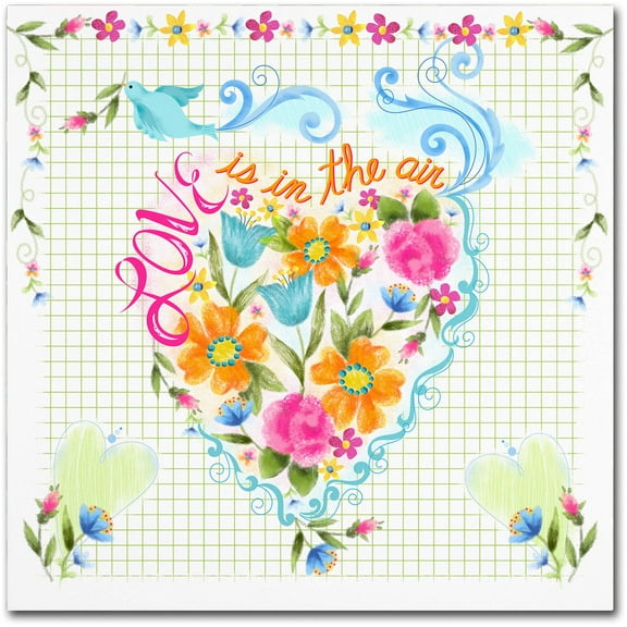 Trademark Fine Art "Love Heart" Canvas Art by Lisa Powell Braun