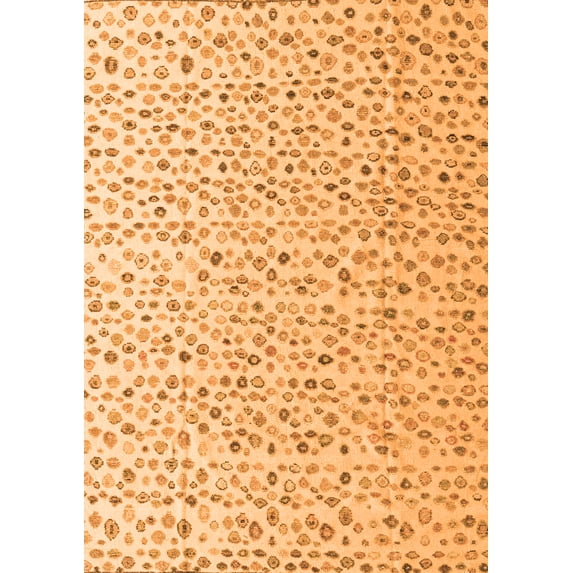 Ahgly Company Indoor Rectangle Solid Orange Modern Area Rugs, 5' x 7'