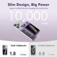 thumbnail image 2 of Power Bank,10000mAh Wireless Portable Charger with LED Power Display,22.5W Magnetic Power Bank Compatible with iPhone 8 and Above Series,Purple, 2 of 16