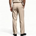 thumbnail image 3 of Men's Pleated Straight Leg Dress Pants Elastic Waist Comfort Business Casual Trousers, 3XL, 3 of 3