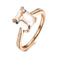thumbnail image 2 of 1.50 Carat emerald cut Morganite and Diamond Engagement Ring in 14k Rose Gold morganite & diamond engagement ring, 2 of 2