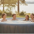 thumbnail image 3 of Wave Atlantic 4-Person Round Inflatable Hot Tub | 110-Jet Massage & Eco Heater | Dark Gray | EnergySave Bundle, 3 of 7