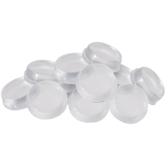 Tampons Pare-Chocs Ronds Auto-Adhésifs 1/2 Pouces pour Absorber le Son et Protéger les Surfaces, Lot de 12, Transparent, 12 Unités