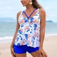 thumbnail image 3 of Womens Tankini Swimsuits Modest Printed Swimdress and Shorts Two Piece Bathing Suits Summer Swimwear, 3 of 7