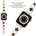 thumbnail image 2 of Oro rosa lindo lujo metal diamante delgado brillo Apple Watch Band 38 mm 40 mm 42 mm iwatch se Series 6/5/4/3, Apple Watch Series 7 Bling, Apple Watch se Series 3 38 mm Band para mujer oso de fresa Electrónica, 2 of 5