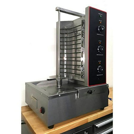 - Gyro Kebob Electric Broiler Vertical Spit Grilled Skewer 34 Inch 6KW Heater Rotisserie Countertop Stainless Steel Commercial Model WPRE03