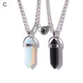 thumbnail image 2 of Kripyery 1 Pair Women Necklace Geometric Shape Magnetic Creative Meaningful Couple Pendant for Couple, 2 of 8