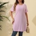 thumbnail image 4 of Werulen Dresses for Women 2023, Side Slit Tshirt Dresses Summer Round Neck Short Sleeve Plus Size Knee-length Womans Dresses, 4 of 7