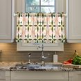 thumbnail image 2 of Yayeee Kitchen Curtains Light Filtering 27"x24" Rod Pocket Short Cafe Window Panel, Retro Black Stars, 2 of 7