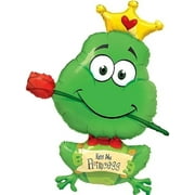PMU Valentine's Day Frog-Kiss Me Princess 39in Mylar-Foil Balloon (25/pkg) Pkg/1
