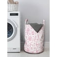 thumbnail image 3 of Ice Cream Laundry Bag, Girly Summer Desserts Pattern Popsicles Strawberry Flavour Yummy Glaze Cones, Basket with Handles Drawstring Closure for Laundromats, 13" x 19", Pink and White, by Ambesonne, 3 of 4