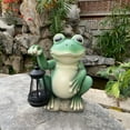 thumbnail image 4 of YOHAVEN Lantern Frog Solar Lamp, Outdoor Resin Garden Statue with LED Lighting for Patio Lawn Yard Decoration, Solar Powered Night Decor, 4 of 8