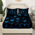 thumbnail image 3 of Erosebridal Geometric Hexagon Full Sheet Sets,Gradient Bedding Sets Full Size,Neon Decor,Lightweight,4 Pieces, 3 of 7