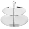 thumbnail image 3 of Cake Stand Stainless Steel Cupcake Holder Party Dessert Display Serving Plate Rack2‑Tier, 3 of 16