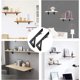 thumbnail image 2 of Soporte plegable Estante de pared plegable de 250 mm, soporte de consola plegable de acero inoxidable de 2 piezas, soporte para estante de pared, marco de soporte para estante de garaje, carga máxima 60 kg JM, 2 of 5