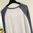 thumbnail image 5 of Ohufall Fall Pajamas Tops Tees for Women Long Sleeve Color Block T Shirts Round Neck Loose Comfort Pajama Top, 5 of 8