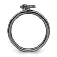 thumbnail image 2 of 925 Sterling Silver Stackable Expressions Black-plated Butterfly With Diamond Ring Size: 6; for Adults and Teens; for Women and Men, 2 of 5