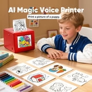 Smart AI Voice Sticker Maker Machine,Mini Sticker Printer, Inkless Portable Thermal Sticker Printer Box with Photo Printing, DIY Label Maker for Scrapbooking, Crafts, Gift Wrapping(+20PCS Paper)