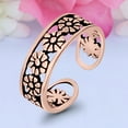 thumbnail image 3 of 5 mm Flower Toe Band Ring 925 Sterling Silver Thin Adjustable Stylish Rings For Women, 3 of 5