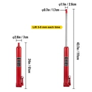 KFFKFF Hydraulic Long Ram Jack, 4 Tons Capacity, Single Piston, Flat Base, Manual Operation, Suitable for Garage Cranes, Engine Hoists, Red