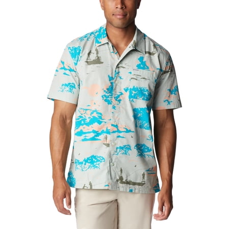 Columbia Trollers Best - Camisa De Manga Corta Para Hombre, Estampado Atoll Mighty Marlins, Talla XXL, Atoll Mighty Marlins Print, XX-Large