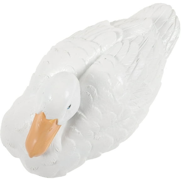 Realistic Duck Statue for Garden Decoration Made of Resin White Color 1 Piece