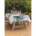 thumbnail image 3 of Outdoor Tablecloths with Umbrella Hole & Zipper, Spring Floral Rectangle Tablecloth 60x120 Inch, Wooden Elegant Pastoral Flowers Waterproof Table Cloth, Patio/Pool/Picnic Table Covers, 3 of 8