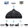 thumbnail image 1 of Conmutador HDMI 1080P Conmutador HDMI de 3 puertos Selector de conmutador HDMI Divisor manual - Conmutador HDMI de 3 entradas a 1 salida - Compatible con Full HD1080p/3D con cable de alta velocidad LingWen 9024715610782, 1 of 1